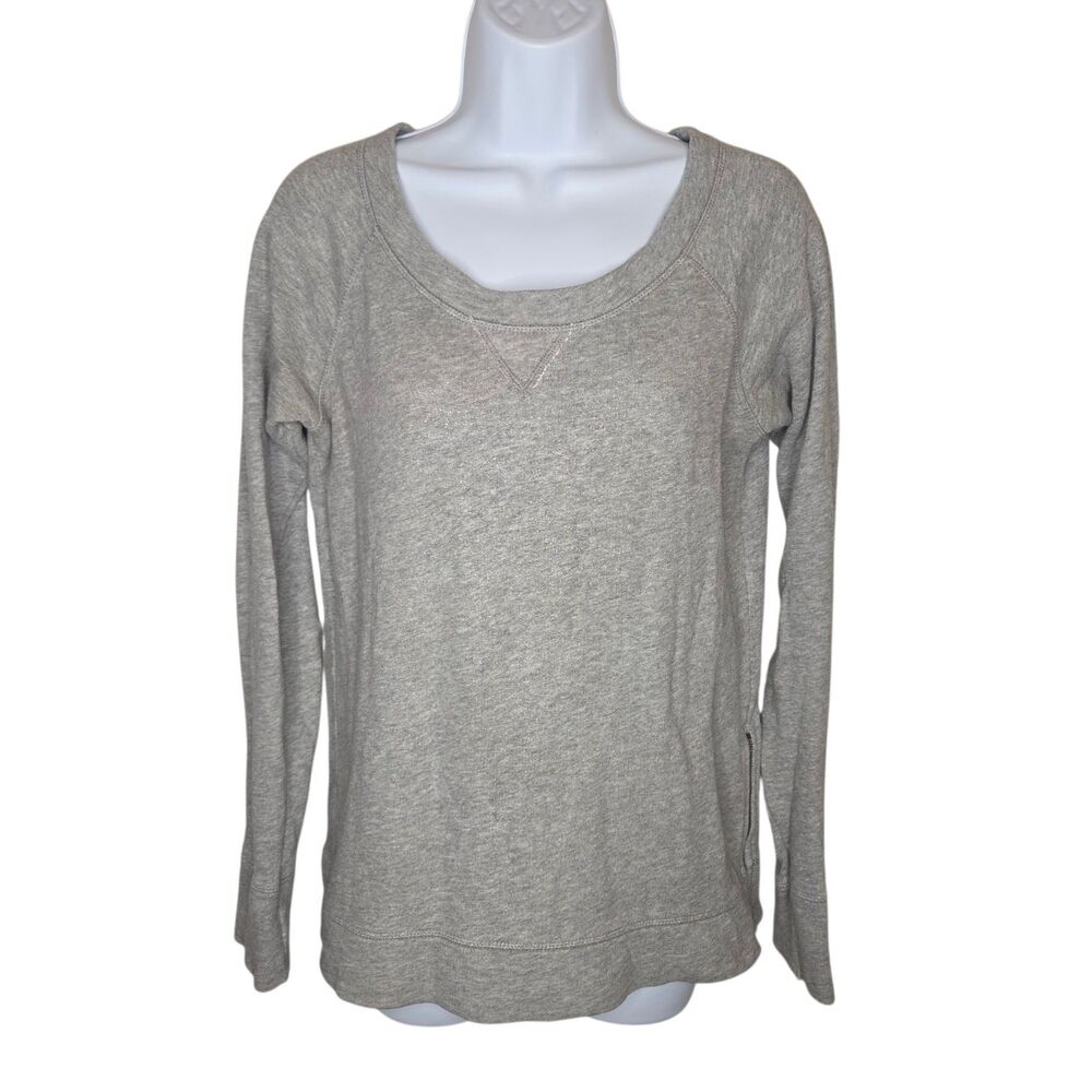 J.Crew Gray Metallic Lurex Shimmer Side Zip French Terry Sweatshirt Top Small